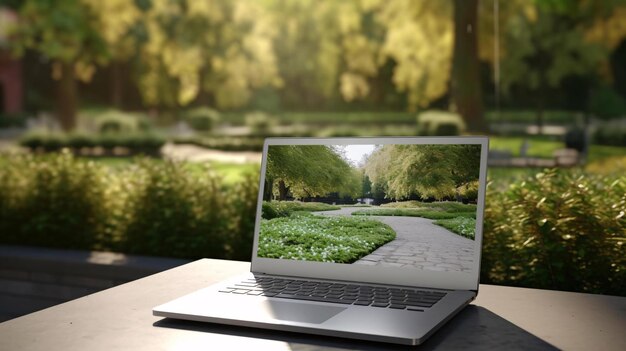 Photo a laptop on a table