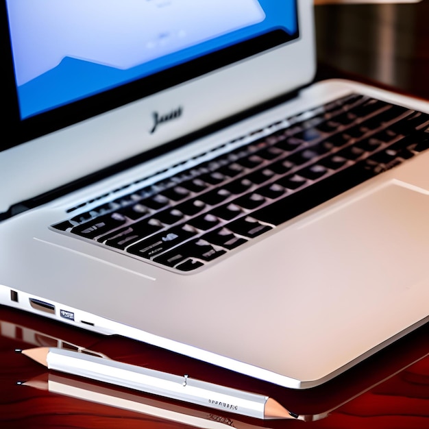 Laptop on a table