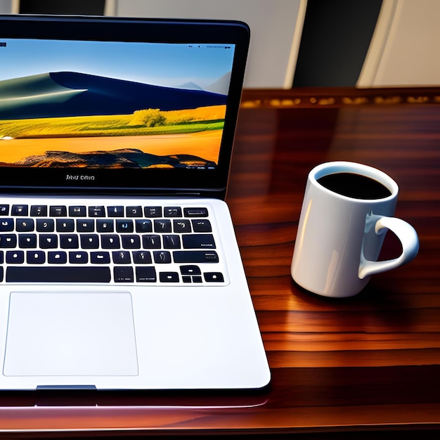 Laptop on a table