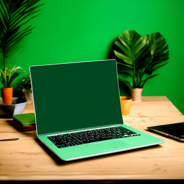 Laptop on a table