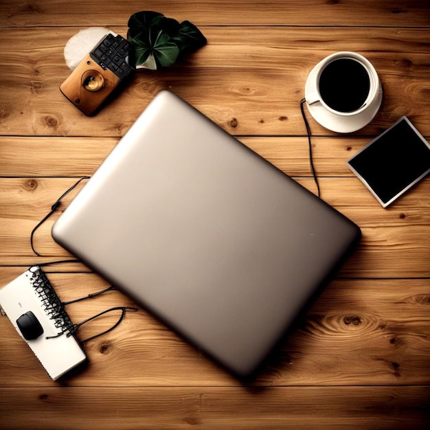 Laptop on a table