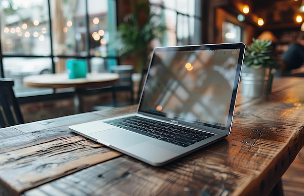 A laptop on a table