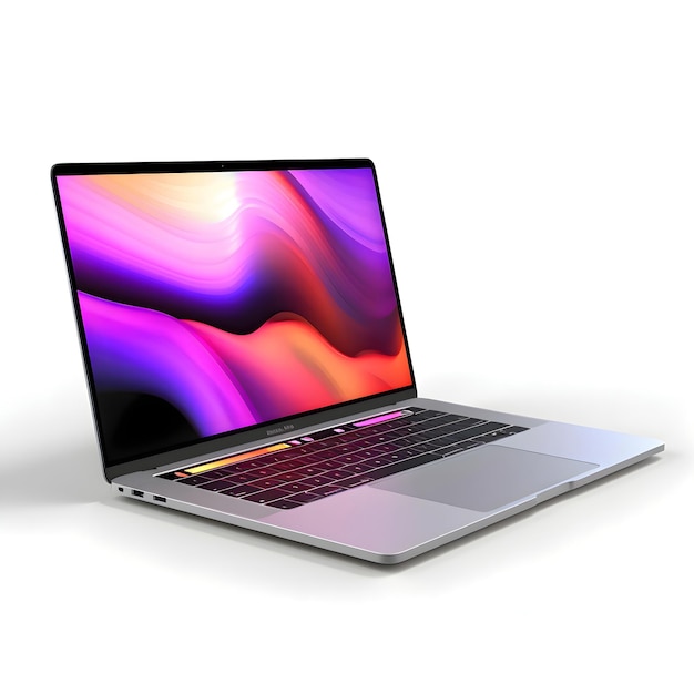 Foto laptop su sfondo bianco rendering 3d immagine generata da computer