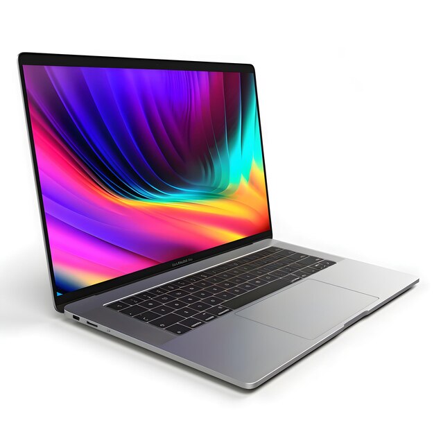 Laptop on a white background 3d rendering computer generated image