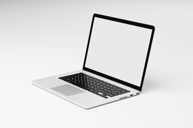 Photo laptop on white background