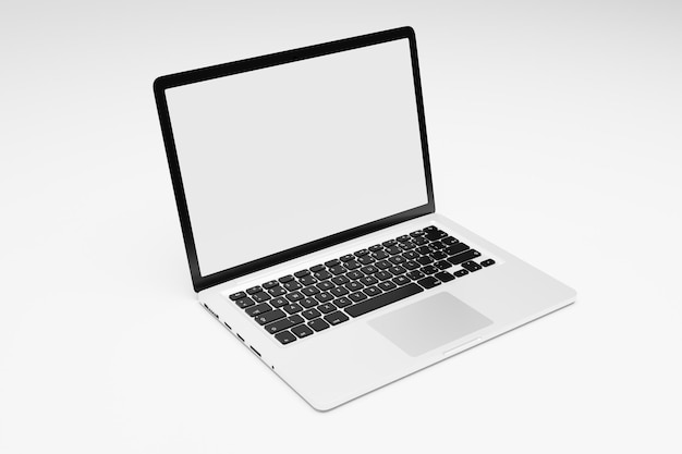 Photo laptop on white background