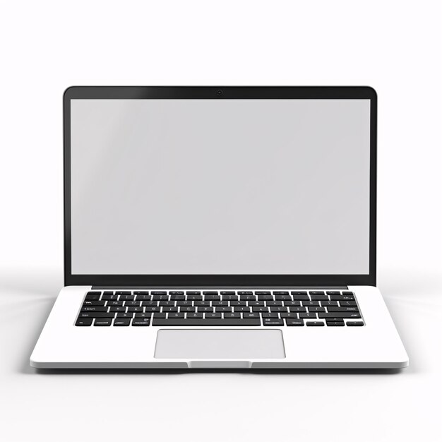 a laptop with a blank screen