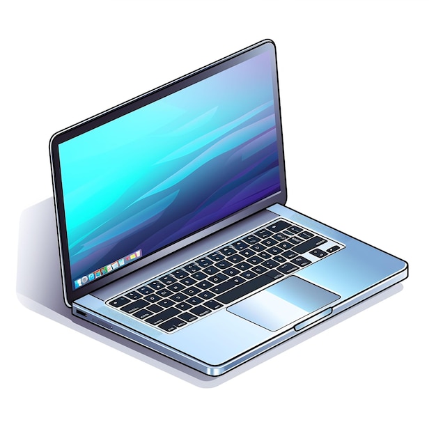 a laptop with a blue screen that says quot macbook quot on the screen