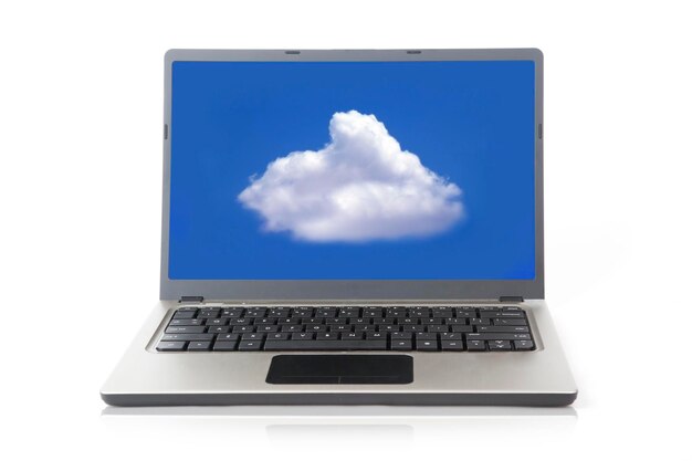 Laptop with cloud