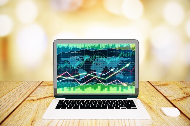 Foto laptop con grafico forex