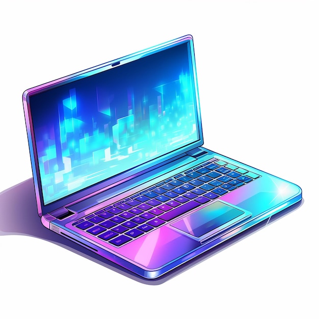 a laptop with the screen lit up on it