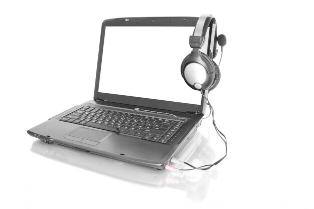 Laptop with stereo headset