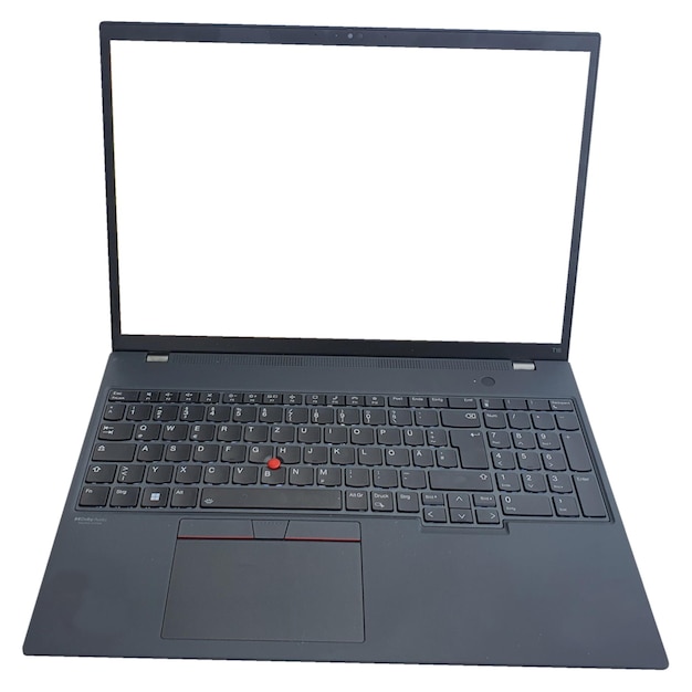 Laptop with transparent screen white background