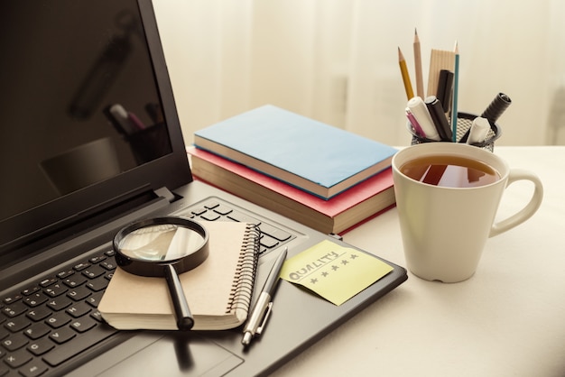 Laptop on the work desk