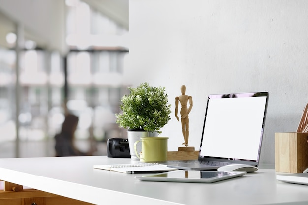 Laptop on working desk