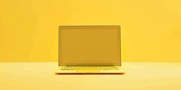 Photo laptops on light yellow background