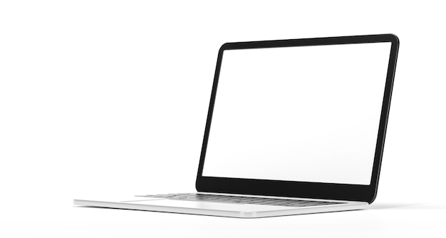 Laptops mockup with blank white screen for your design isolate on white background 3d render illustration