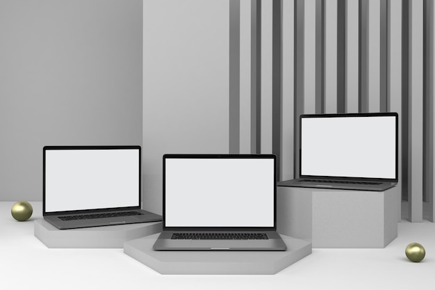 Laptops Pro V.5 Front Side In Grey Background