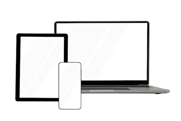 Laptops, tablets en mobiele telefoons Mock-up afbeelding