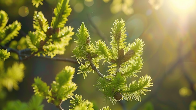 Larch tree branches Generative AI