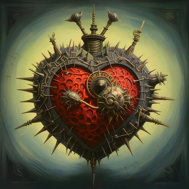 A large abstract heart in the form of spikes