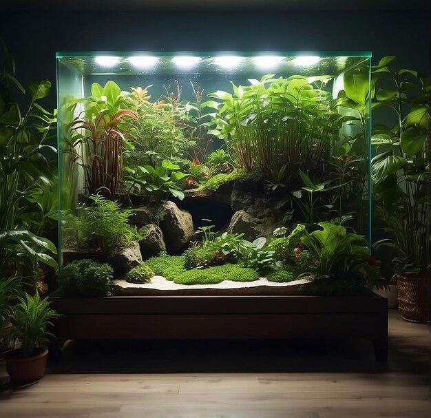 a large aquarium in the house