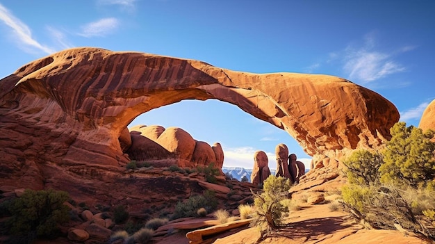 a large arch in the middle of a desert