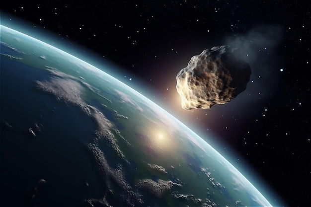 A large asteroid is approaching the earth.