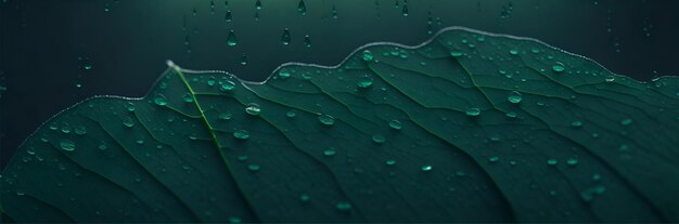 Large beautiful drops of transparent rain water Ai Generated