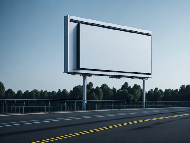 Photo large billboard mockup and advertisement empty white billboard design