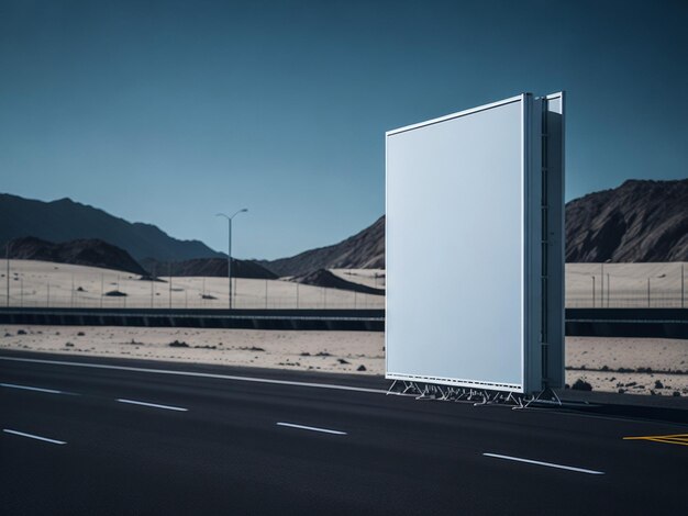 Large billboard mockup and advertisement empty white billboard design