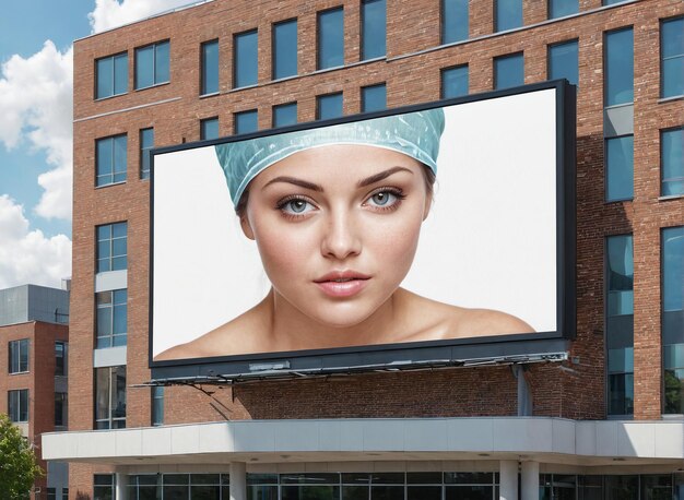 a large billboard on the side of a building