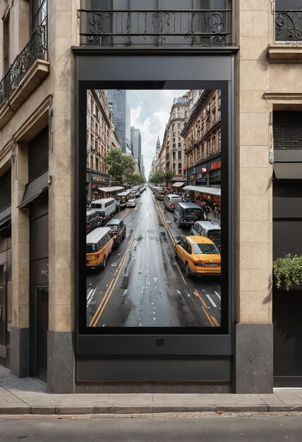 a large billboard on the side of a building