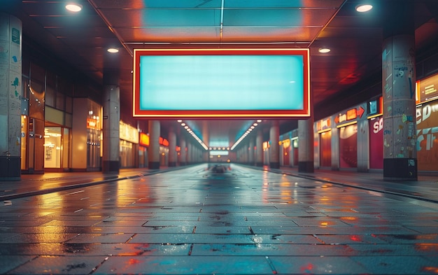 Large billboard standing in empty street Generative AI