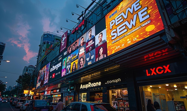 a large billboard with future