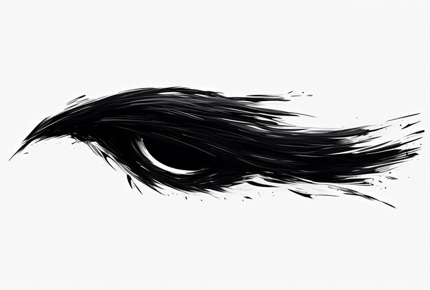 a large black paint stroke illustration in the style of handdrawn animation