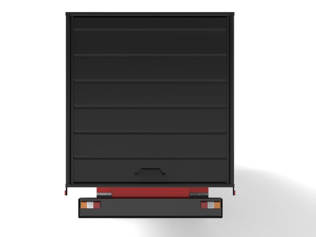 Foto grande camion nero con un semirimorchio modello per il posizionamento della grafica 3d rendering