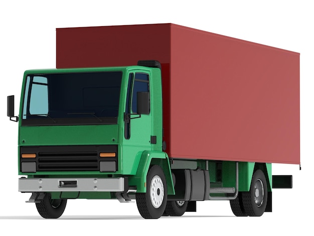 Large black truck with a semitrailer Template for placing graphics 3d rendering