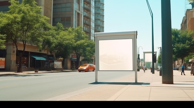 Photo large blank billboard on a city street