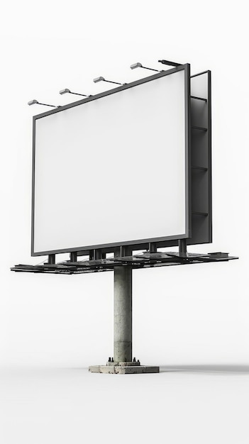 Large blank billboard on a white background