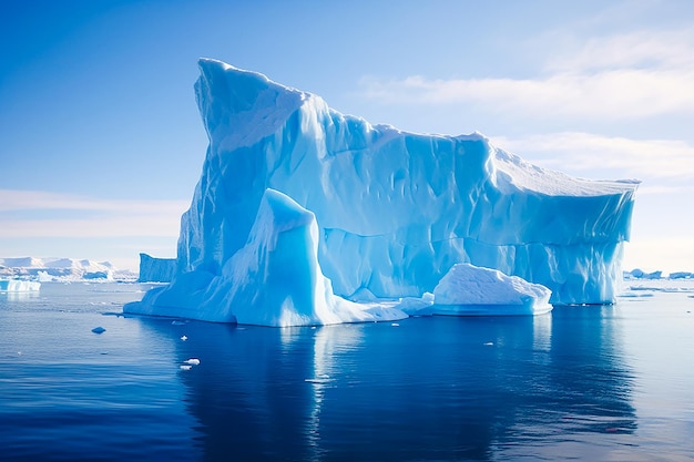 большой блок льда в Антарктиде с небольшой поверхностью, видимой с поверхности