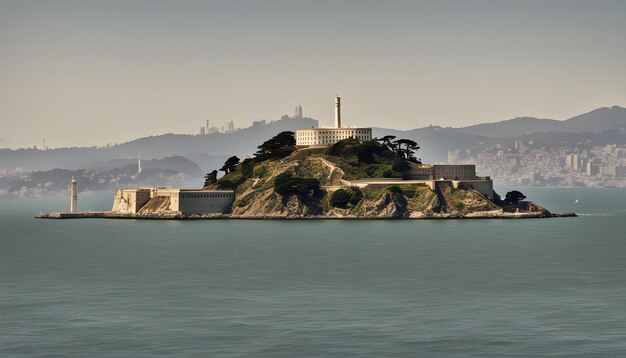 a large body of water with a building in the background