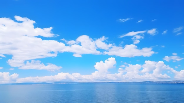 A large body of water with clouds in the sky Generative AI