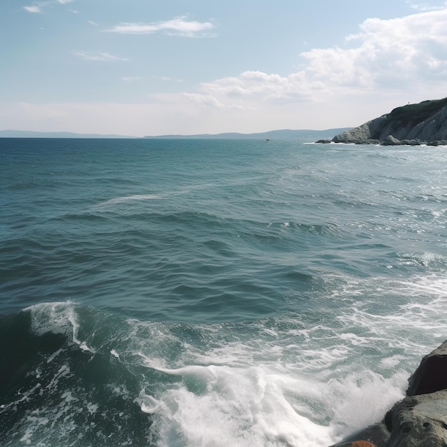 Foto un grande specchio d'acqua con sopra la parola 