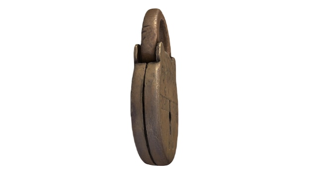 A large brass pull made from a single piece of cast iron.