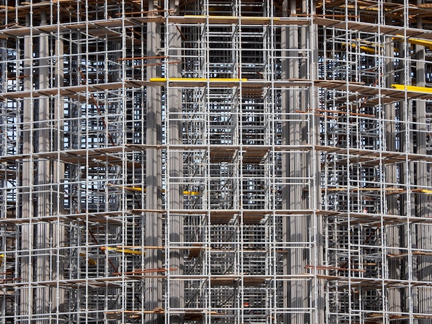 The large building in construction formwork