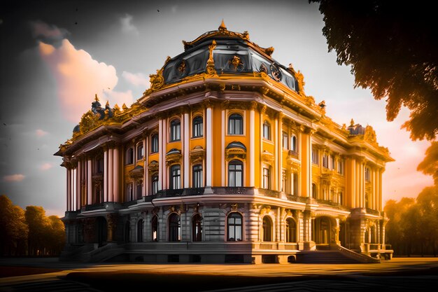 앞에 시계가 있는 큰 건물 Saint Petersburg Unreal Engine HD Render Cinemas
