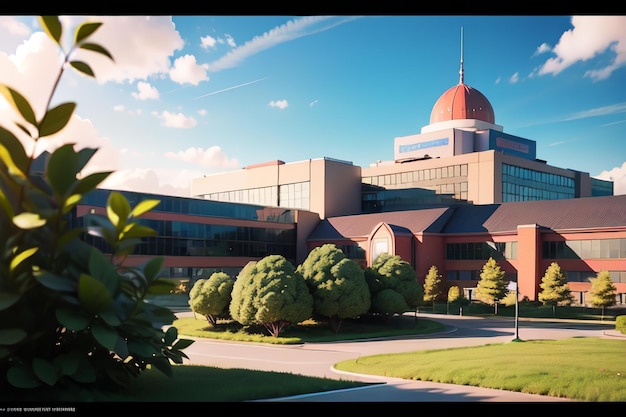 A large building with a dome on the top