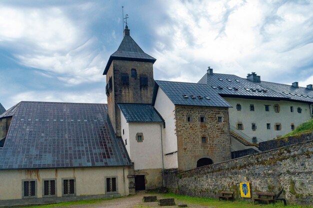 A large building with a sign that says'the church'on it