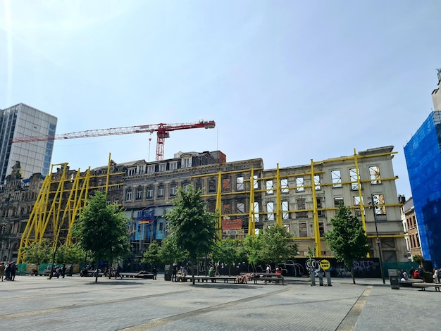 A large building with a sign that says " the word " on it "